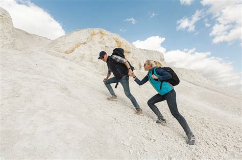 Premium Photo | Adventure couple hiking together