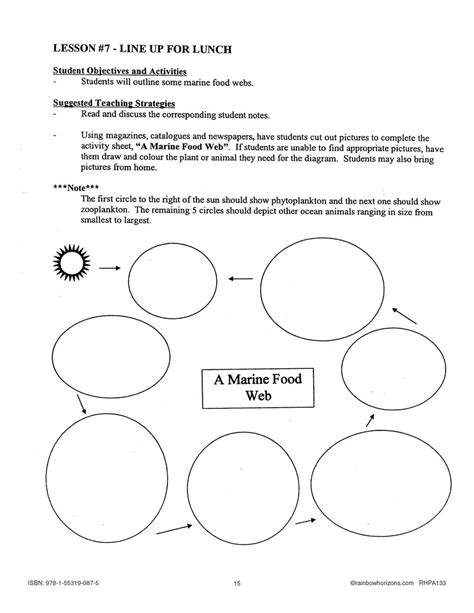 Oceans Alive: Marine Food Web - WORKSHEET - Grades 4 to 6 - eBook - Worksheet - Rainbow Horizons