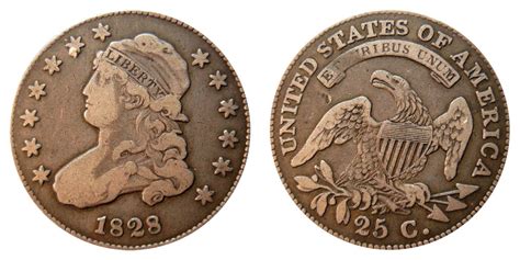 1828 Capped Bust Quarters Type 1 - Large Diameter - With Motto: Value and Prices