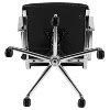 Merrick Lane Black Ergonomic Swivel Office Chair Panel Style Mid-back Faux Leather Computer Desk ...
