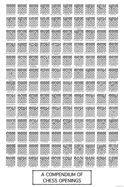 130 chess openings on a poster : r/charts