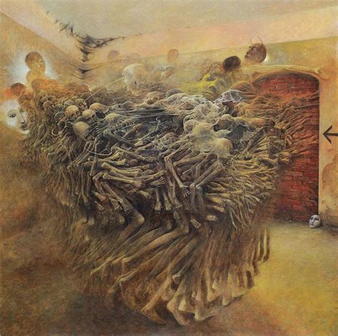 Beksinski - Moving Skeletons HD Painting by Zdzislaw Beksinski - Fine ...