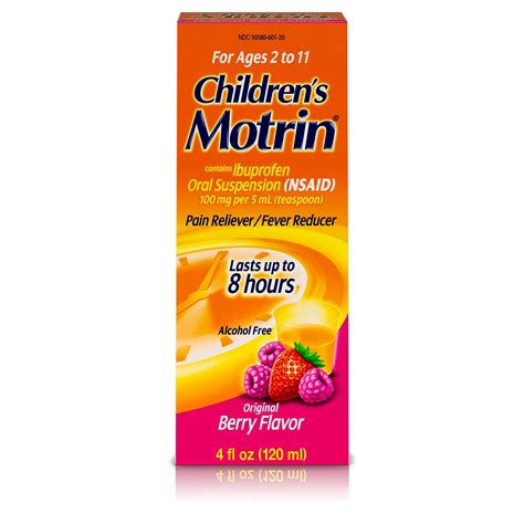 Children's Motrin Oral Suspension Ibuprofen Pain Relief 4 Oz