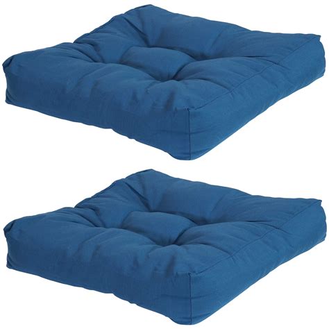 Sunnydaze 2-Piece Tufted Cushion Set for Outdoor Patio Furniture - Replacement Cushions with ...