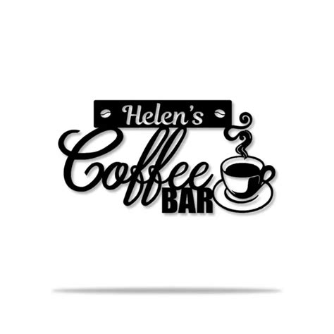 PERSONALIZED COFFEE BAR Metal Signs, Tea Room Sign Wall Decor, Coffee Lover Gift $29.95 - PicClick
