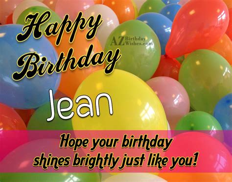 Happy Birthday Jean - AZBirthdayWishes.com