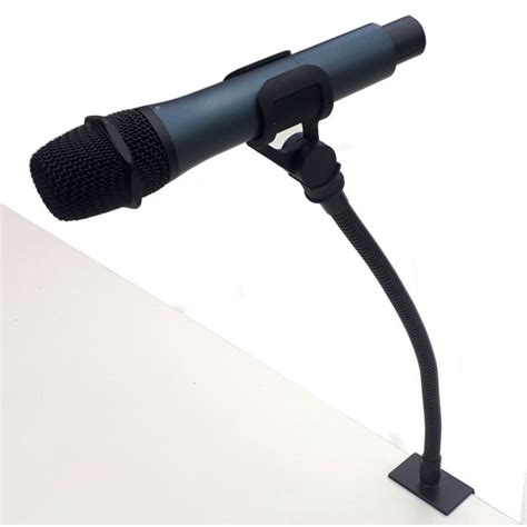 Lectern microphone adjustable gooseneck holder with table top clamp - 400mm