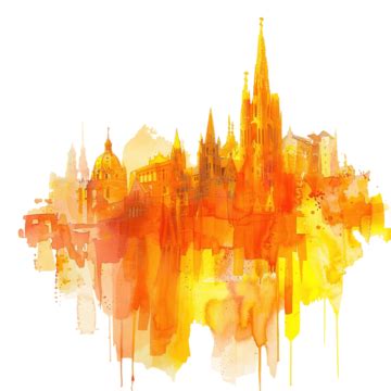 Barcelona Color Orange And Yellow, Spain, Barcelona, Catalonia PNG ...