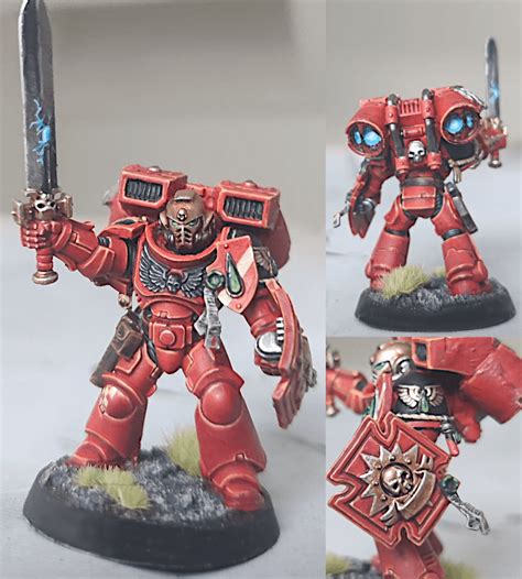 Blood Angels Primaris Vanguard Veteran Sergeant. C&C appreciated! : Warhammer40k