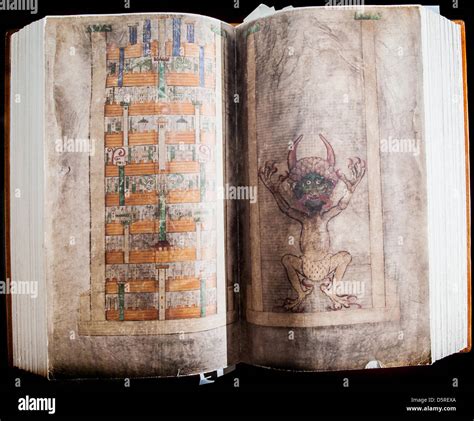 Facsimile of the Devil´s Bible (Codex Gigas) is exhibited Stock Photo: 55220994 - Alamy