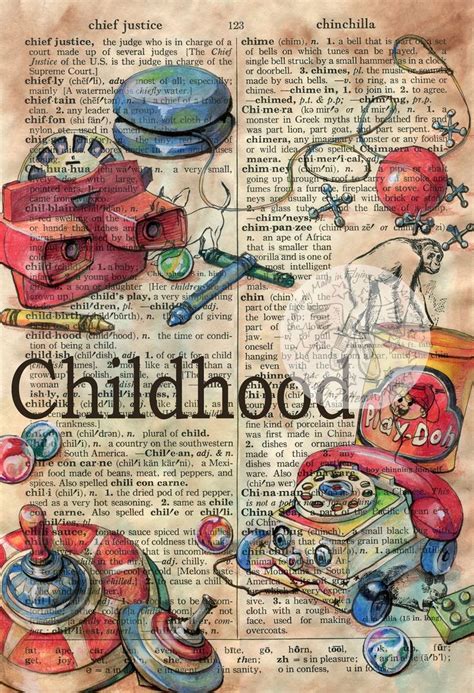 flying shoes art studio: CHILDHOOD | Book page art, Newspaper art, Dictionary art