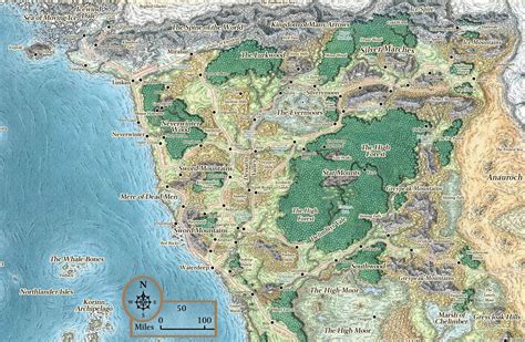 Map of Northwest Faerûn in The Hidden Forest| World Anvil