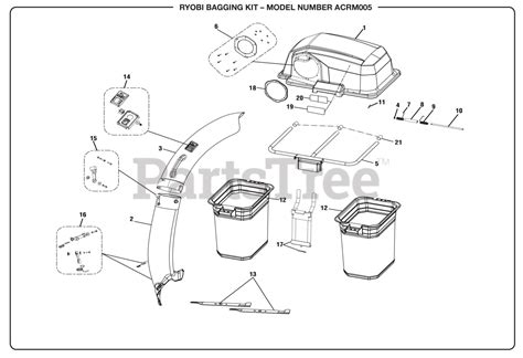 Ryobi ACRM005 (000997496) - Ryobi Grass Bagging Kit, Rev 01 (2020-03) General Assembly Parts ...