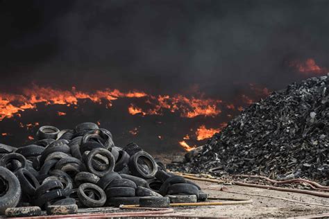 9,000 flee from massive tire fire, toxic fumes