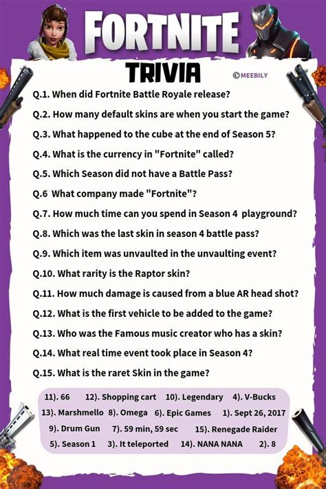 Fortnite Trivia Questions Printable - Printable Word Searches