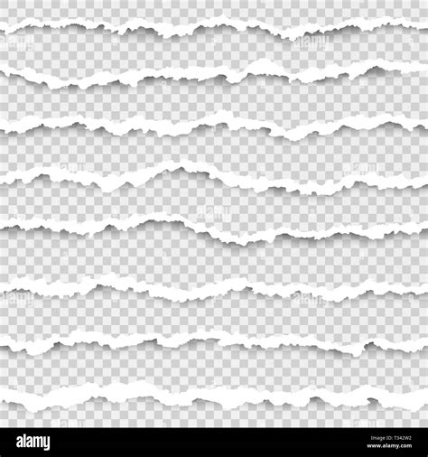 Set of torn paper stripes. Abstract paper texture with damaged edge. Vector illustration ...