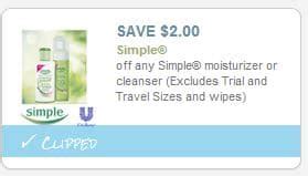 $2 Simple Skin Care Coupon - All Natural Savings