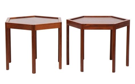 Pair of Danish Rosewood Hexagonal Side Tables by Hans C Andersen c.1960 | Side table, Rosewood ...