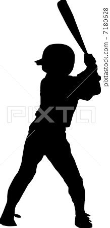 Baseball boy @ batter's silhouette - Stock Illustration [7180628] - PIXTA