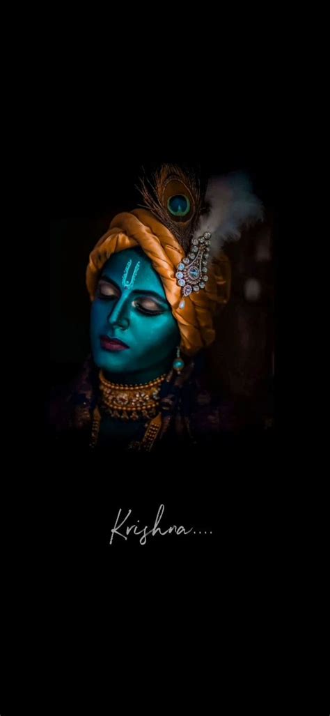 Lord Krishna - Black Background Wallpaper Download | MobCup