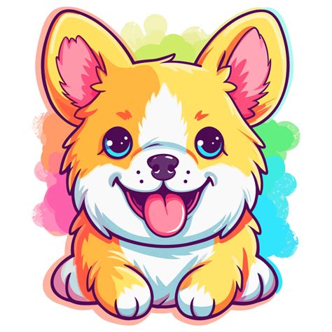 Rainbow Color Dog - AI Generated 24477508 PNG