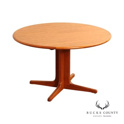 DANISH MODERN ROUND Pedestal Expandable Teak Dining Table $1,895.00 ...
