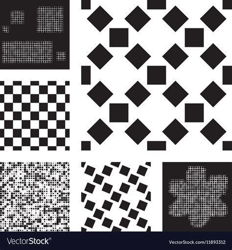 Set of abstract patterns with squares Royalty Free Vector