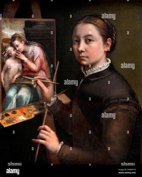 Sofonisba Anguissola (c. 1532-1625), Self-portrait at the Easel, oil on canvas, 1556 Stock Photo ...