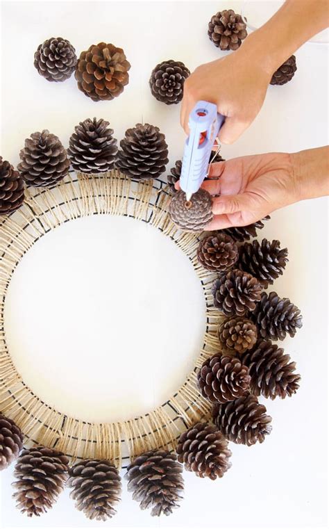 Beautiful Fast & Easy DIY Pinecone Wreath (Improved Version) - A Piece Of Rainbow