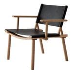 Nikari December Lounge chair with armrests, oak - black leather ...