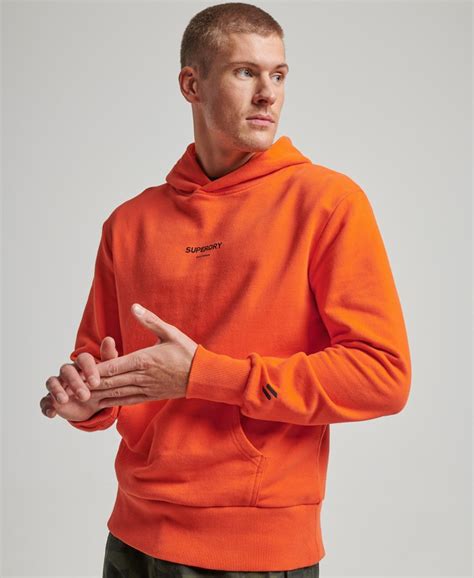 Mens - Core Sport Hoodie in Orange | Superdry UK