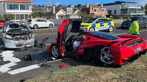 UK: Rare Ferrari Enzo gets banged up in odd crash with a Honda Fit