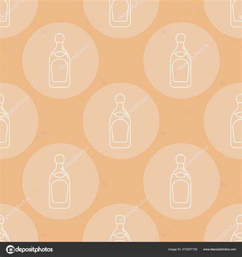 Seamless Pattern Bottles Tequila Flat Style Form Thin Lines Form Stock ...