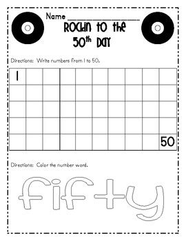 50th Day of School Activities FREEBIE by Latoya Reed | TPT