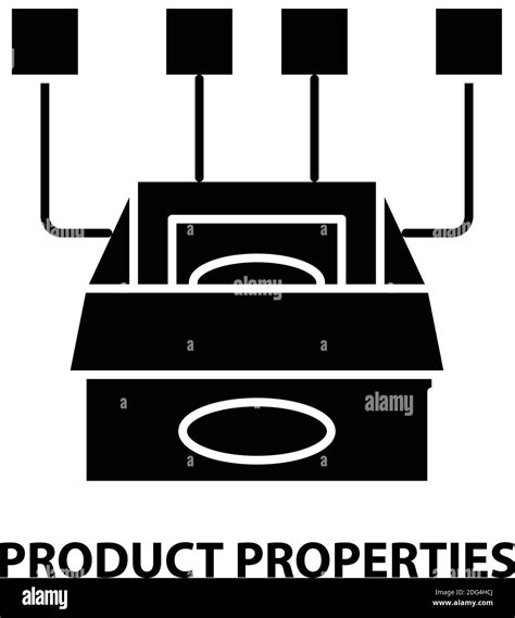 product properties icon, black vector sign with editable strokes, concept symbol illustration ...