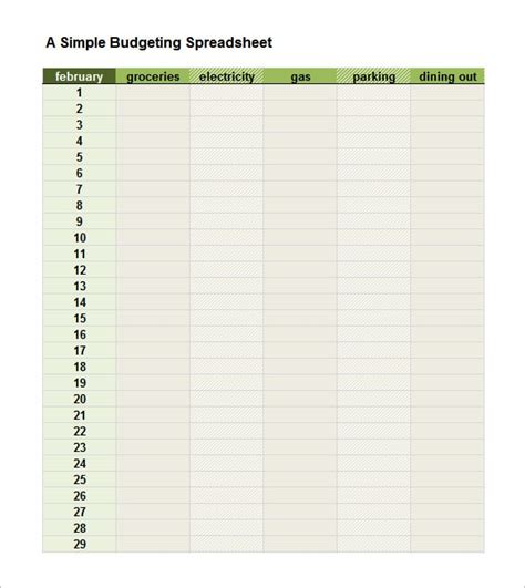 Simple budget spreadsheet template - remoteasl