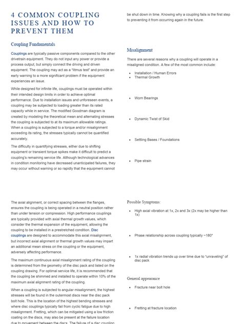 4 COMMON COUPLING ISSUES AND HOW TO PREVENT THEM | PDF | Electric Motor ...