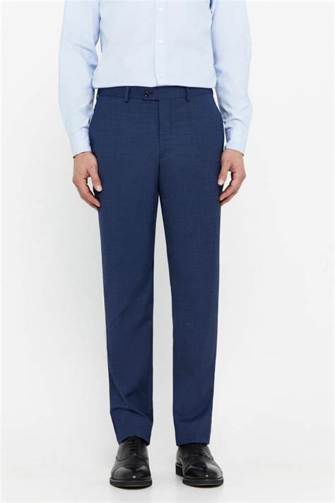 Men Cortefiel Suits | Slim Fit Trousers Blue : Leokaystore