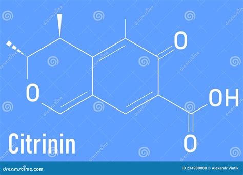 Skeletal Formula of Citrinin Mycotoxin Molecule. Chemical Structure Stock Vector - Illustration ...