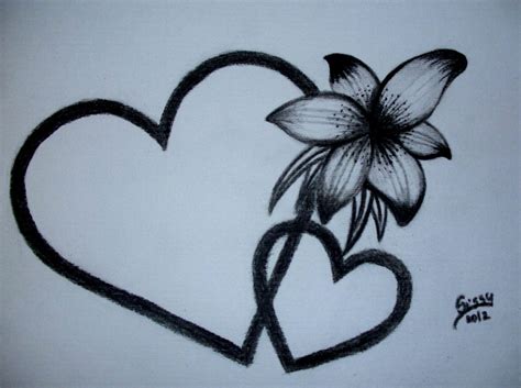 Flowers And Hearts Drawing at GetDrawings | Free download