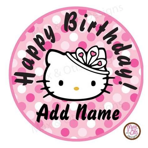 Printable Party Tags & Labels – Max & Otis Designs Hello Kitty Cake, Hello Kitty Birthday ...