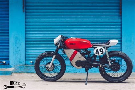 Yamaha RX100 modified as Cafe Racer by Ironic Engineering