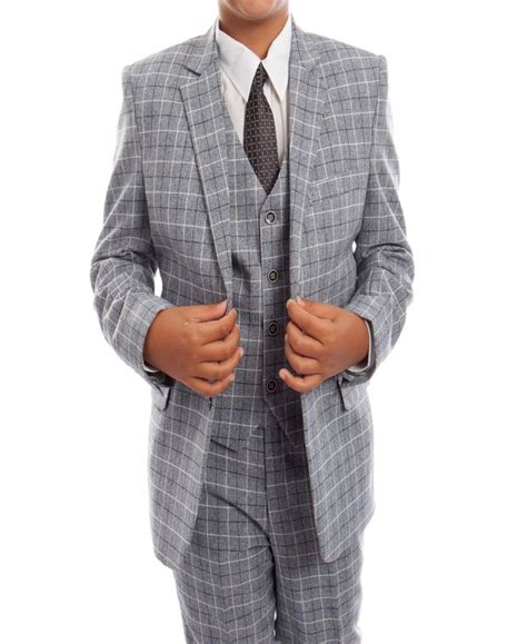 Tazio Windowpane Classic Fit 2 Button Suits for Boys - Macy's | Boys suits, Checkered suit, Suits