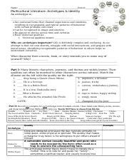 character-archetypes-worksheet 1 - Name: Period: Multicultural ...