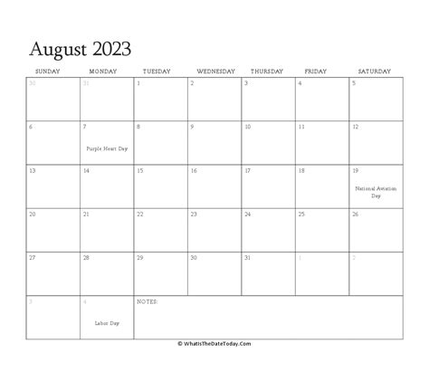 August 2023 Calendar Editable - Get Calender 2023 Update