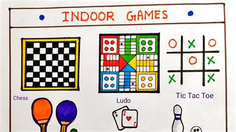 Easy drawing of indoor games idea | How to draw indoor games board easy ...