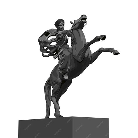 Premium Vector | Patung Pangeran Diponogoro Jakarta Indonesia Statue ...