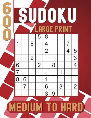 Sudoku Large Print for Seniors: 600 Sudoku Puzzles Medium to Hard with ...