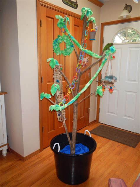 DIY Parrot Play & Forage Tree Great for stimulating exercise, fun, and to fulfill their natural ...