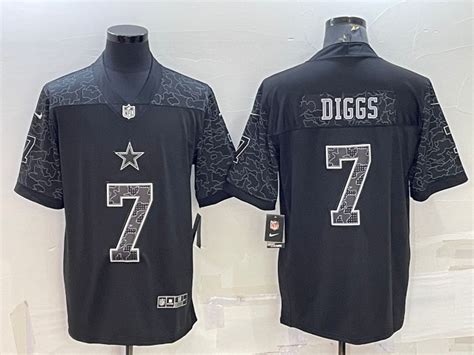 Nike Cowboys 7 Trevon Diggs Black RFLCTV Limited Jersey